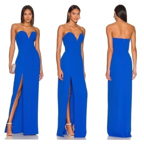 Amanda Uprichard x REVOLVE Cherri Gown Cobalt Blue - Picture 1 of 13